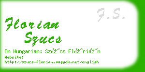 florian szucs business card