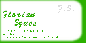 florian szucs business card